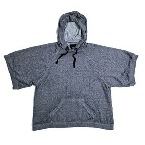 Burton Short Sleeve Hoodie Mens Small/Medium Oversized Loose Fit Gray Gym Run
